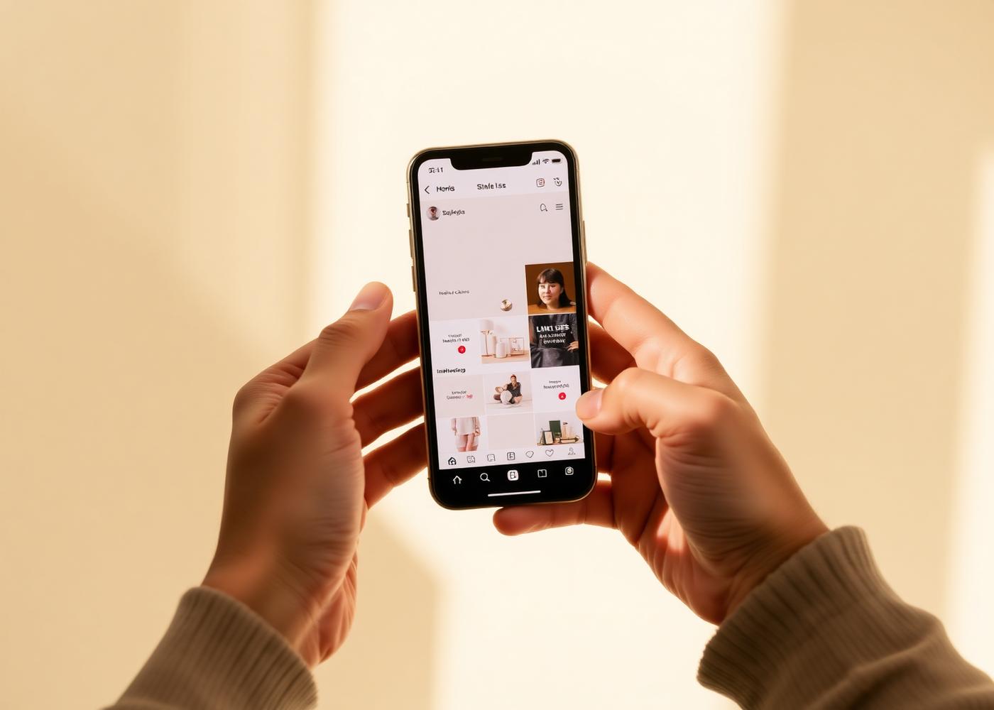 Perfil de Instagram de una clínica en un móvil